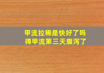 甲流拉稀是快好了吗 得甲流第三天腹泻了